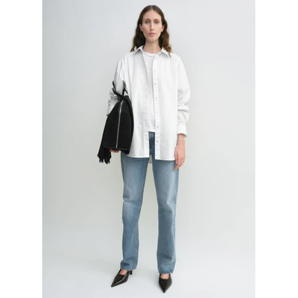 Totême Classic Tumbled Shirt White - Tops - Scandinavian Minimalist Luxury at Coveti