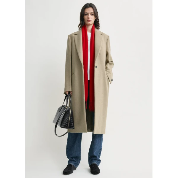 Totême Classic Winter Coat Biscuit - Coats - Scandinavian Minimalist Luxury at Coveti