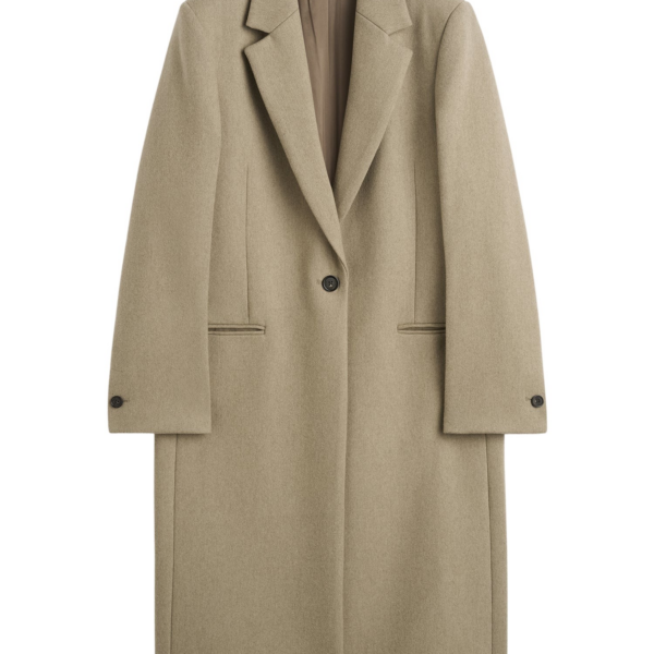 Totême Classic Winter Coat Biscuit - Coats - Scandinavian Minimalist Luxury at Coveti