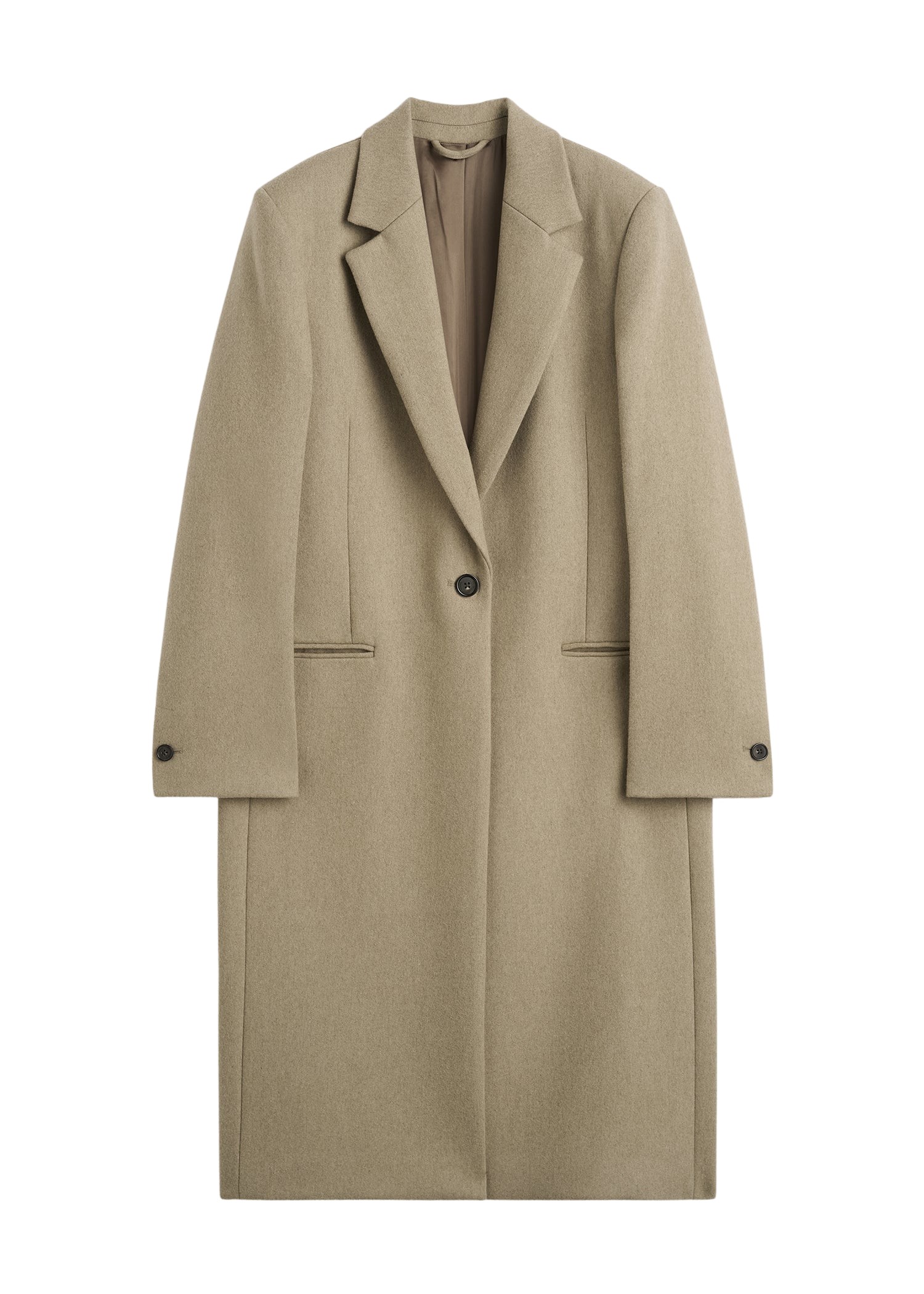 Totême Classic Winter Coat Biscuit - Coats - Scandinavian Minimalist Luxury at Coveti