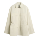 Totême Collared Drawstring Jacket Oyster - Jackets - Scandinavian Minimalist Luxury at Coveti
