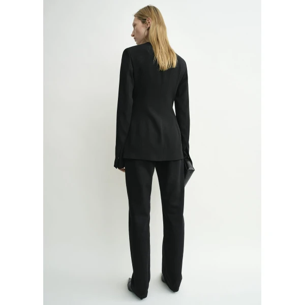 Totême Collarless Evening Jacket Black - Jackets - Scandinavian Minimalist Luxury at Coveti