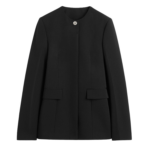 Totême Collarless Evening Jacket Black - Jackets - Scandinavian Minimalist Luxury at Coveti