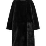Totême Collarless Shearling Coat Black - Coats - Scandinavian Minimalist Luxury at Coveti