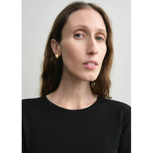 Totême Compact Cotton Top Black - Tops - Scandinavian Minimalist Luxury at Coveti