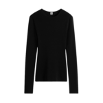 Totême Compact Cotton Top Black - Tops - Scandinavian Minimalist Luxury at Coveti