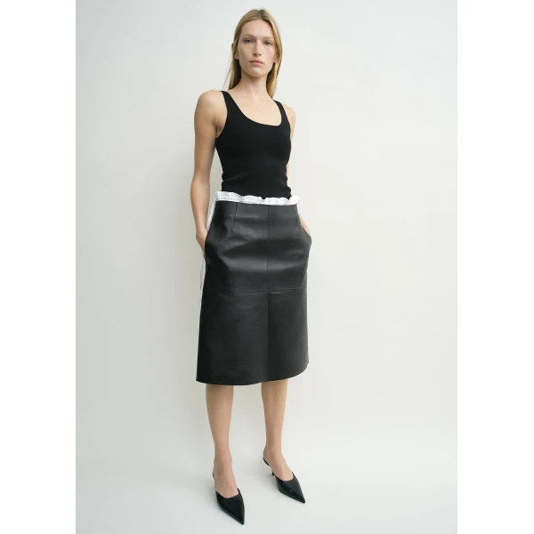 Totême Compact Knit Tank Black - Tops - Scandinavian Minimalist Luxury at Coveti
