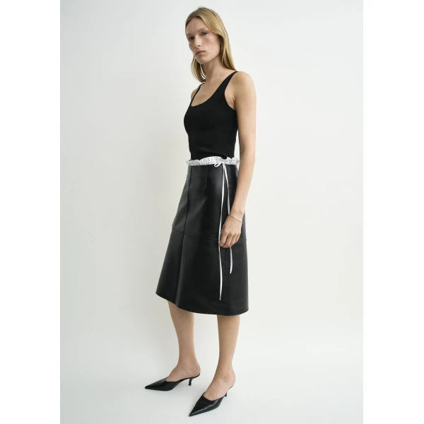 Totême Compact Knit Tank Black - Tops - Scandinavian Minimalist Luxury at Coveti