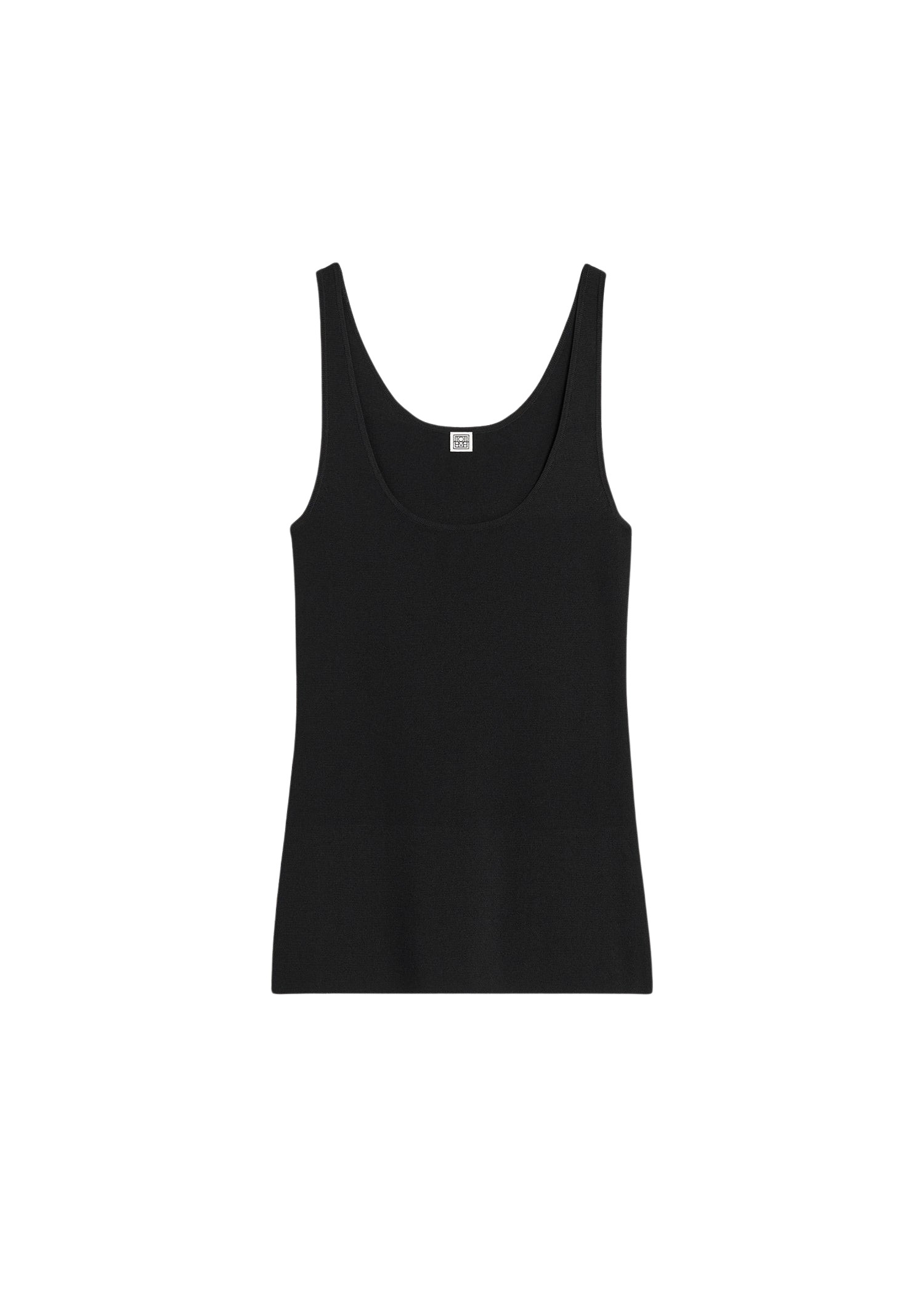 Totême Compact Knit Tank Black - Tops - Scandinavian Minimalist Luxury at Coveti