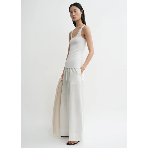 Totême Compact Knit Tank White - Tops - Scandinavian Minimalist Luxury at Coveti