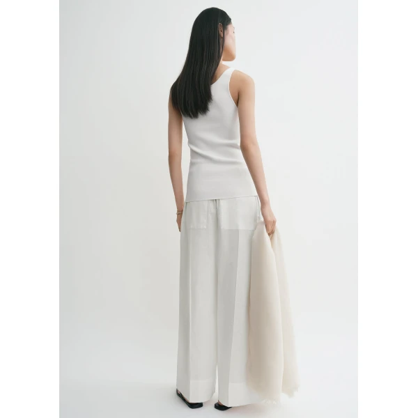 Totême Compact Knit Tank White - Tops - Scandinavian Minimalist Luxury at Coveti