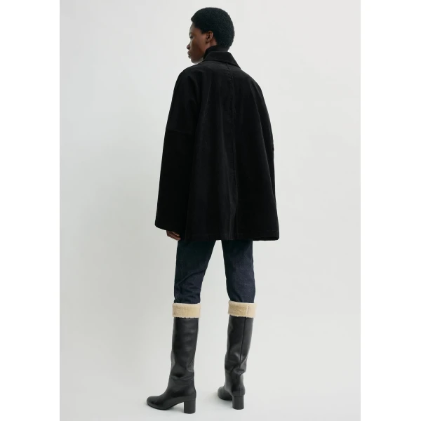 Totême Cord Overshirt Jacket Black - Jackets - Scandinavian Minimalist Luxury at Coveti