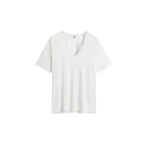 Totême Cotton Silk Tee Off-White - Tops - Scandinavian Minimalist Luxury at Coveti