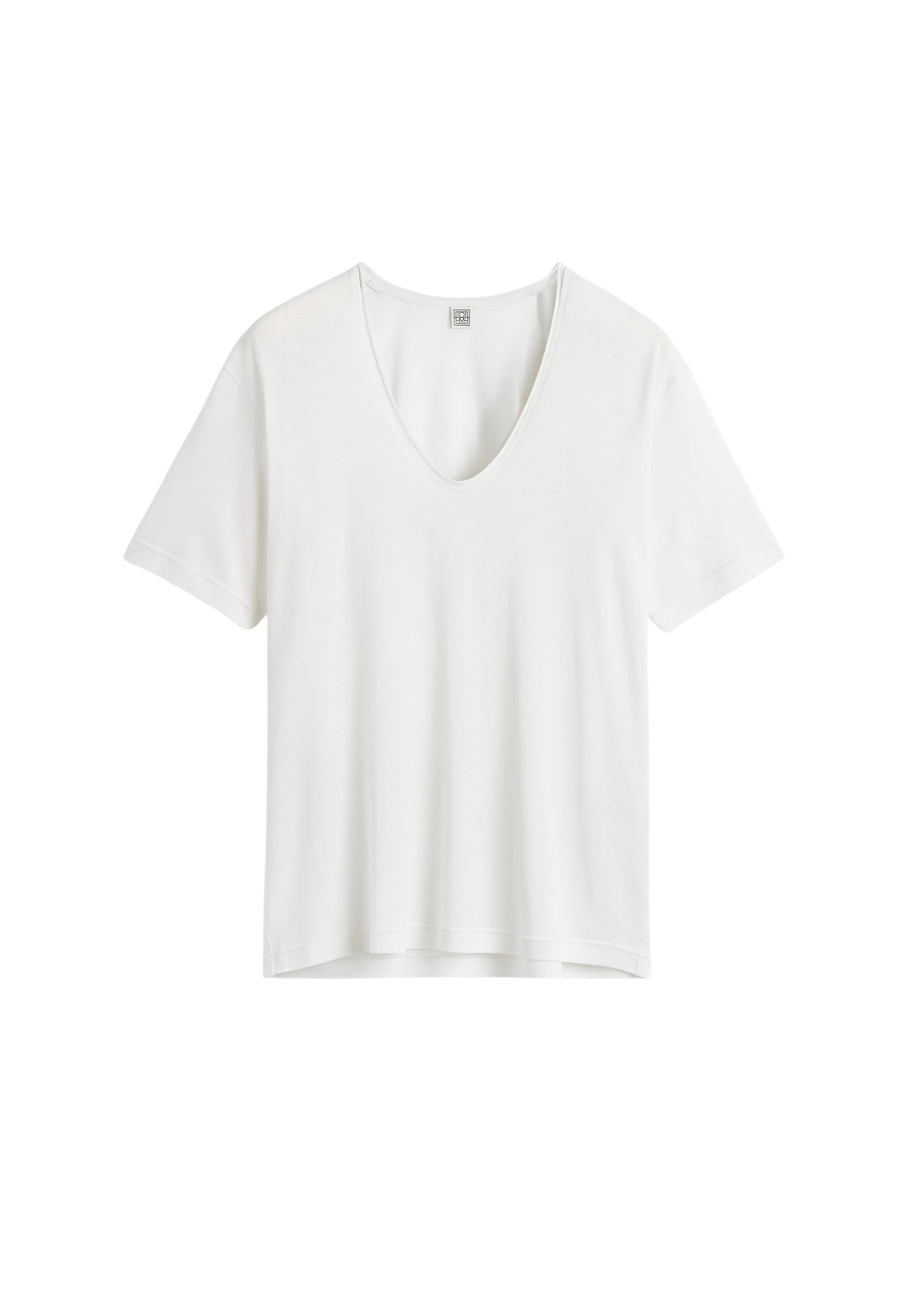 Toteme-Cotton-Silk-Tee-Off-White80828_nobg Totême Cotton Silk Tee Off-White - Tops - Scandinavian Minimalist Luxury at Coveti