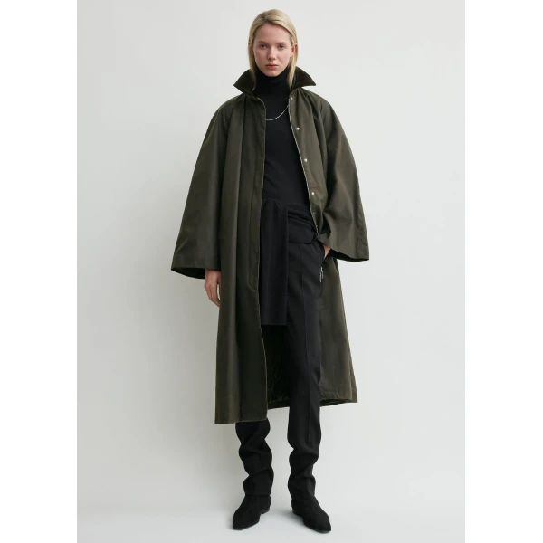 Totême Country Coat Forest - Coats - Scandinavian Minimalist Luxury at Coveti