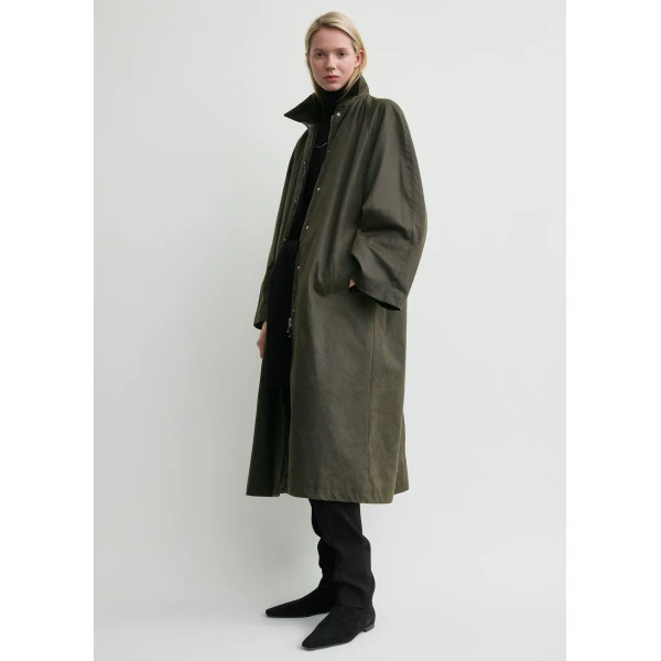 Totême Country Coat Forest - Coats - Scandinavian Minimalist Luxury at Coveti