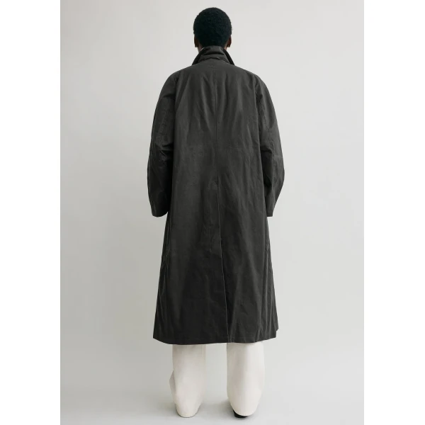 Totême Country Coat Washed Black - Coats - Scandinavian Minimalist Luxury at Coveti