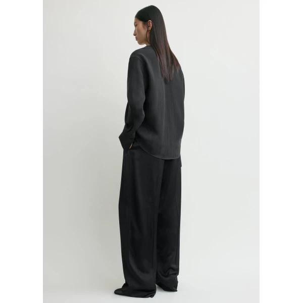Totême Cowl Blouse Black - Tops - Scandinavian Minimalist Luxury at Coveti