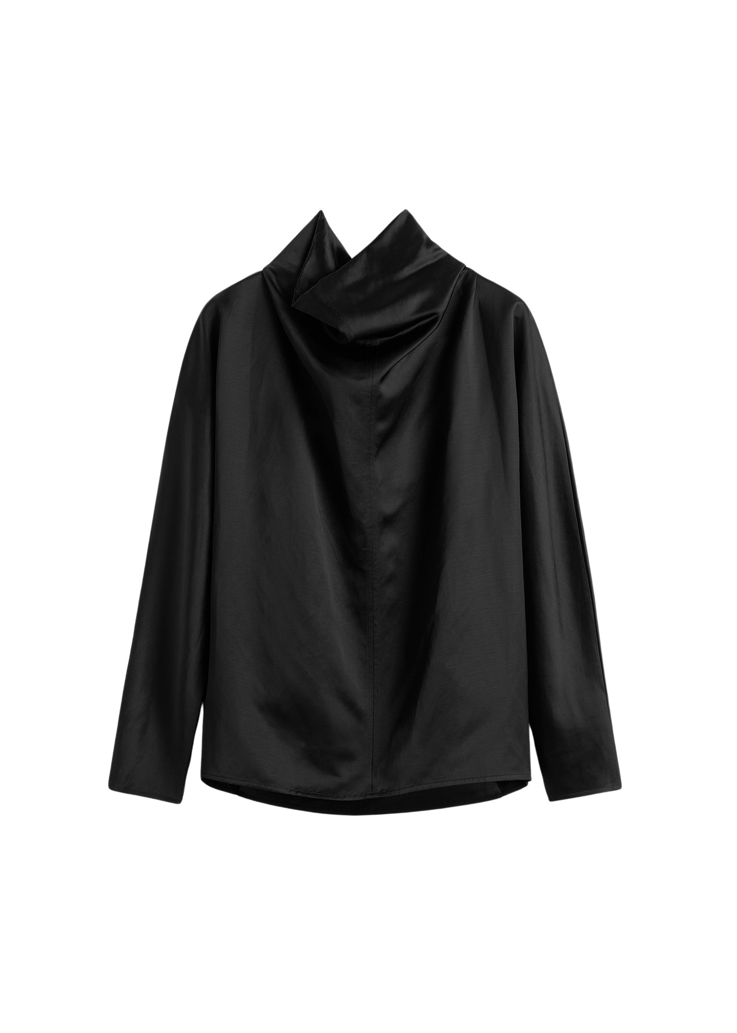 Toteme-Cowl-Neck-Blouse-Black53309_nobg Totême Cowl Neck Blouse Black - Tops - Scandinavian Minimalist Luxury at Coveti