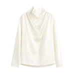 Totême Cowl Neck Blouse White - Tops - Scandinavian Minimalist Luxury at Coveti