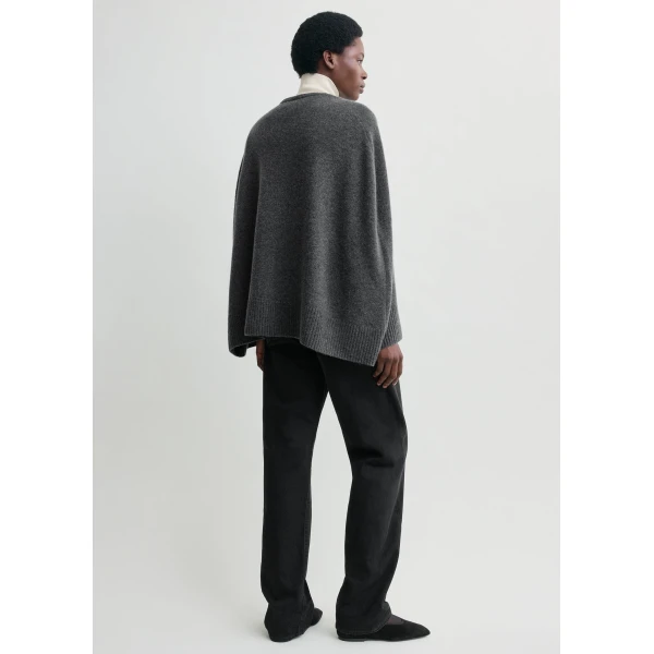Totême Crew Cape Knit Dark Grey - Knitwear - Scandinavian Minimalist Luxury at Coveti