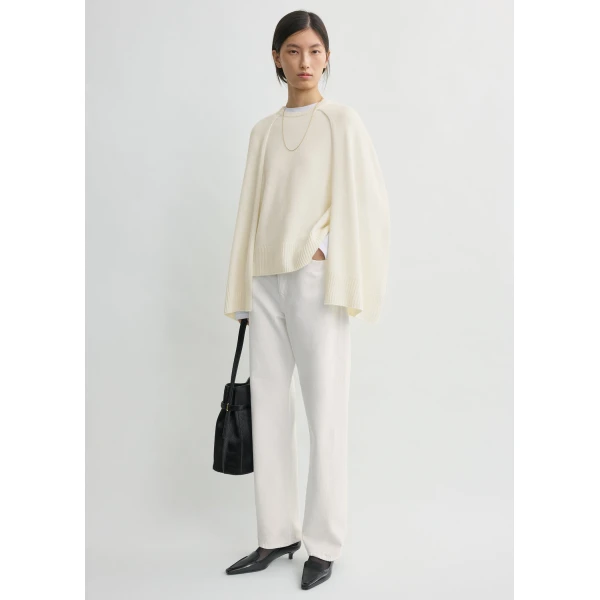Totême Crew Cape Knit Ecru - Knitwear - Scandinavian Minimalist Luxury at Coveti