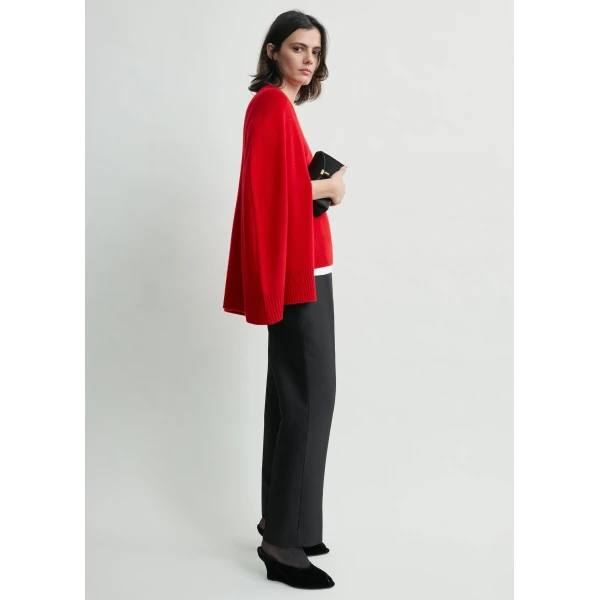 Totême Crew Cape Knit Poppy - Knitwear - Scandinavian Minimalist Luxury at Coveti