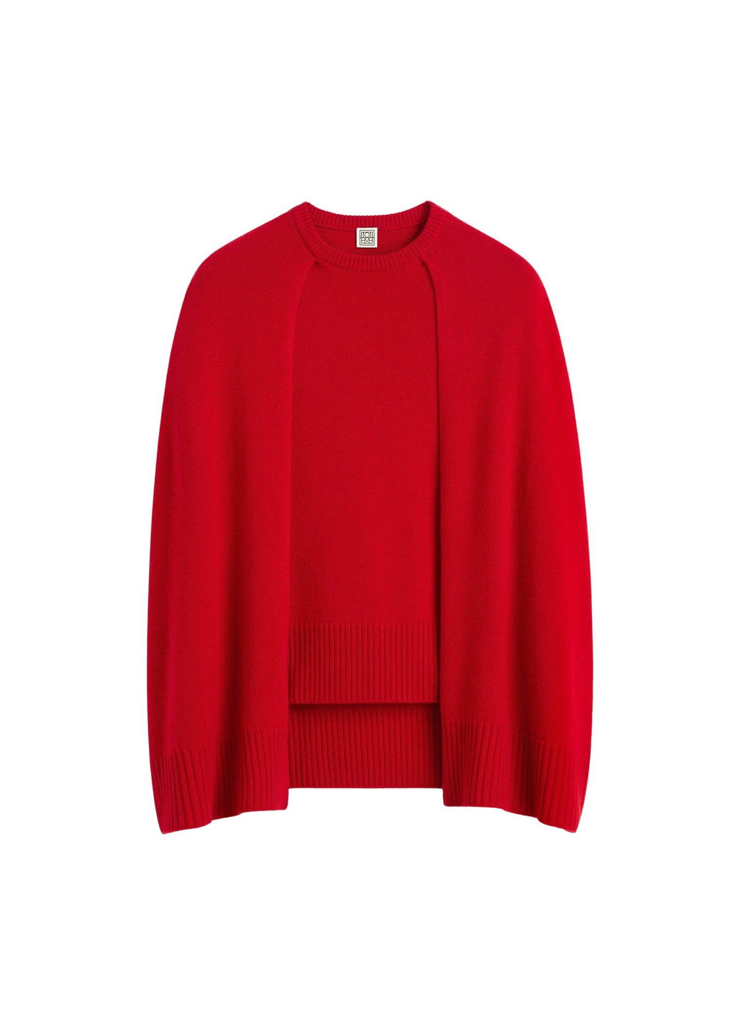 Toteme-Crew-Cape-Knit-Poppy17847_nobg Totême Crew Cape Knit Poppy - Knitwear - Scandinavian Minimalist Luxury at Coveti