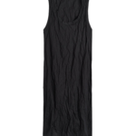 Totême Crinkled Cotton Tank Dress Black - Dresses - Scandinavian Minimalist Luxury at Coveti