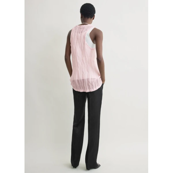 Totême Crinkled Gauze Tank Bloom - Tops - Scandinavian Minimalist Luxury at Coveti