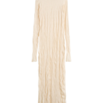 Totême Crinkled Knit Long-Sleeve Dress Pale Apricot - Dresses - Scandinavian Minimalist Luxury at Coveti