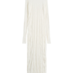Totême Crinkled Knit Long-Sleeve Dress White - Dresses - Scandinavian Minimalist Luxury at Coveti