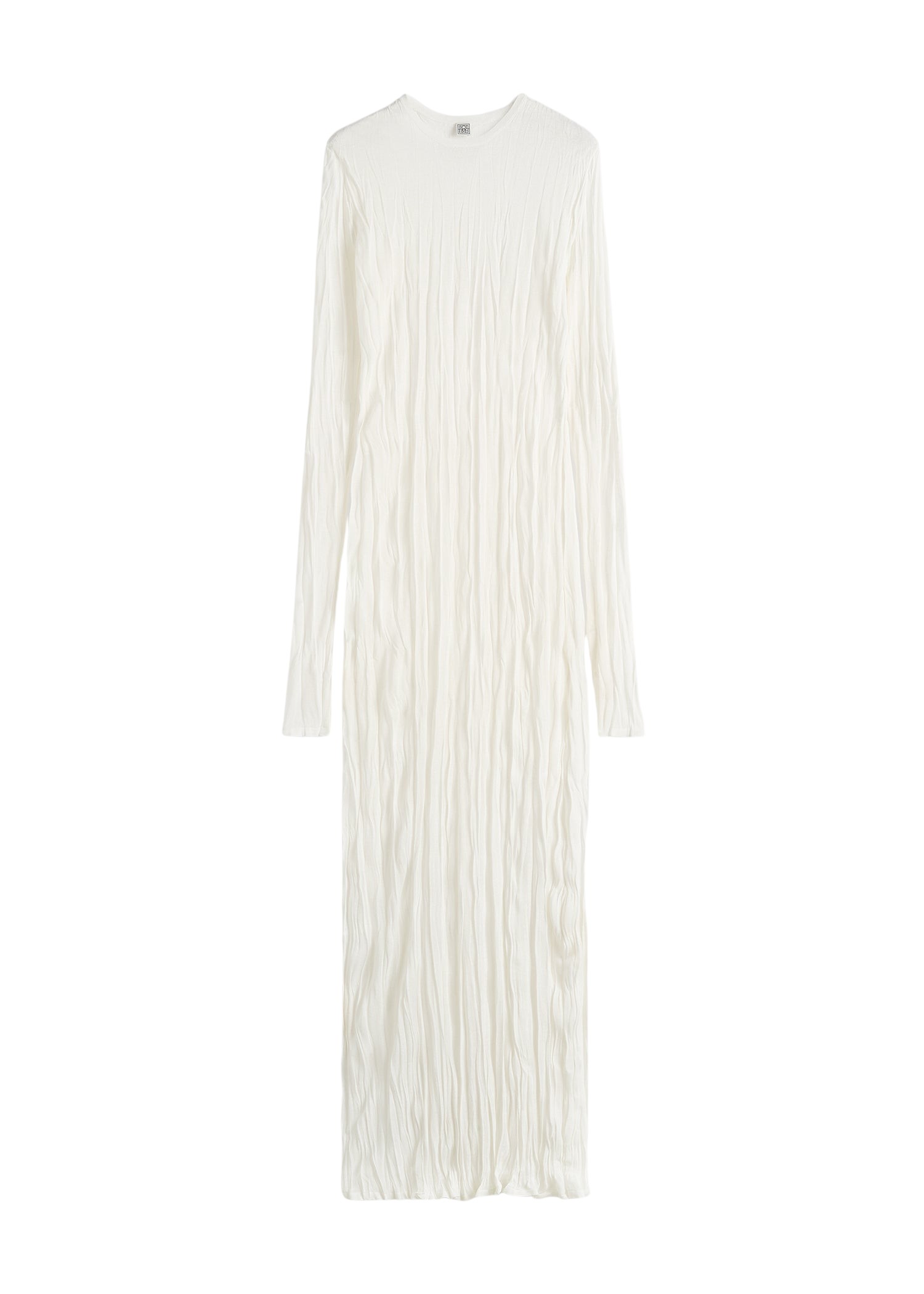 Toteme-Crinkled-Knit-Long-Sleeve-Dress-White71893_nobg Totême Crinkled Knit Long-Sleeve Dress White - Dresses - Scandinavian Minimalist Luxury at Coveti
