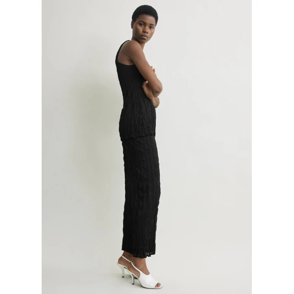 Totême Crinkled Knit Skirt Black - Skirts - Scandinavian Minimalist Luxury at Coveti