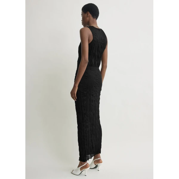 Totême Crinkled Knit Skirt Black - Skirts - Scandinavian Minimalist Luxury at Coveti