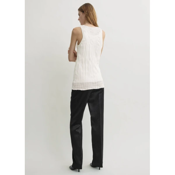 Totême Crinkled Knit Tank White - Tops - Scandinavian Minimalist Luxury at Coveti