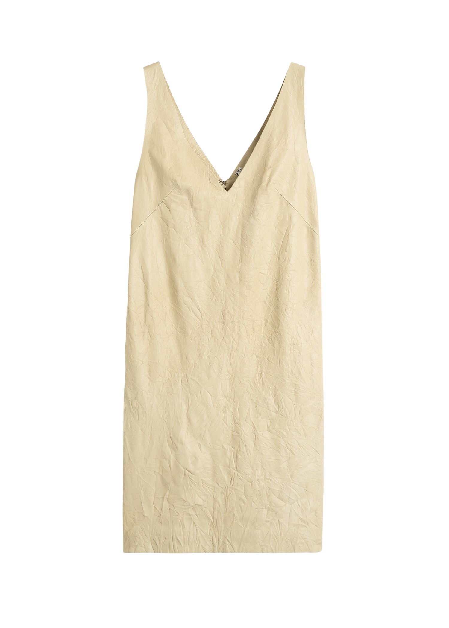 Toteme-Crinkled-Leather-Dress-Champagne55673_nobg Totême Crinkled Leather Dress Champagne - Dresses - Scandinavian Minimalist Luxury at Coveti