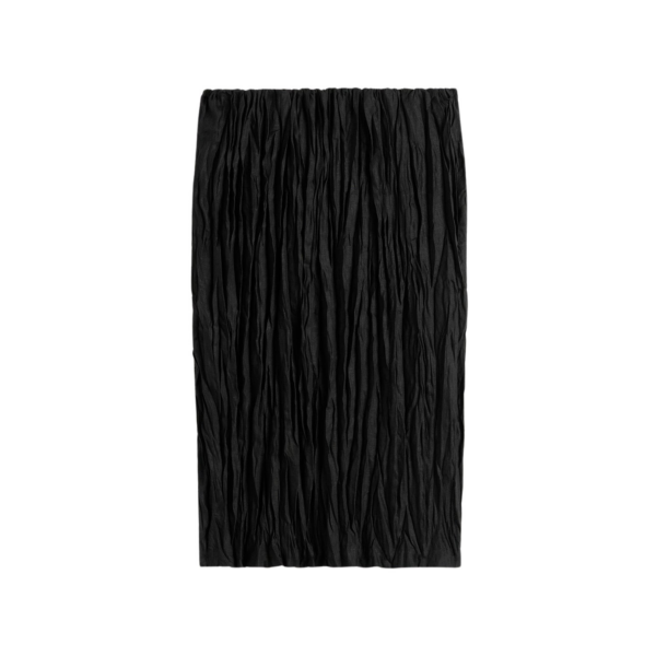Totême Crinkled Linen Skirt Black - Skirts - Scandinavian Minimalist Luxury at Coveti