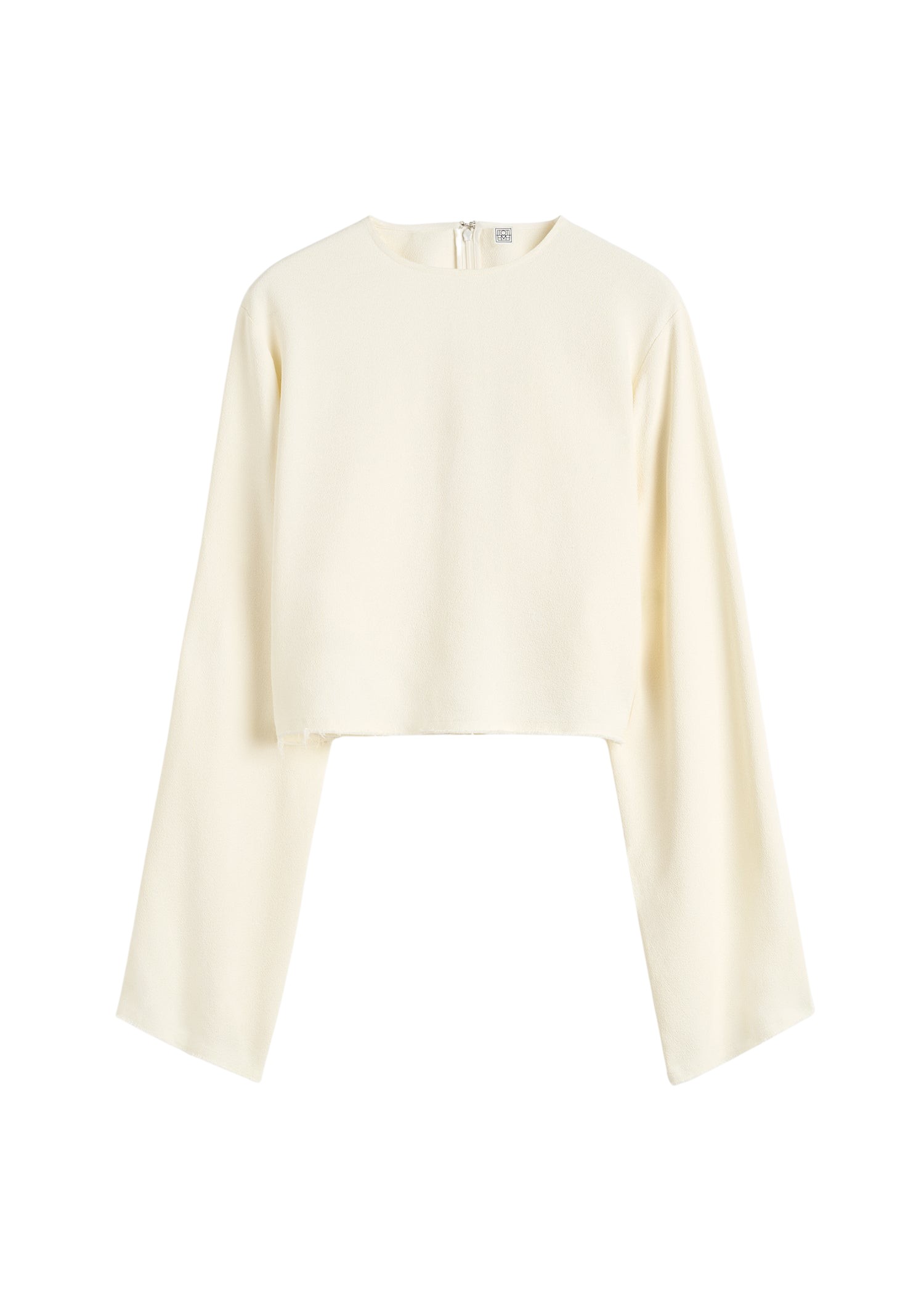 Toteme-Cropped-Sable-Blouse-Macadamia43391_nobg Totême Cropped Sablé Blouse Macadamia - Tops - Scandinavian Minimalist Luxury at Coveti