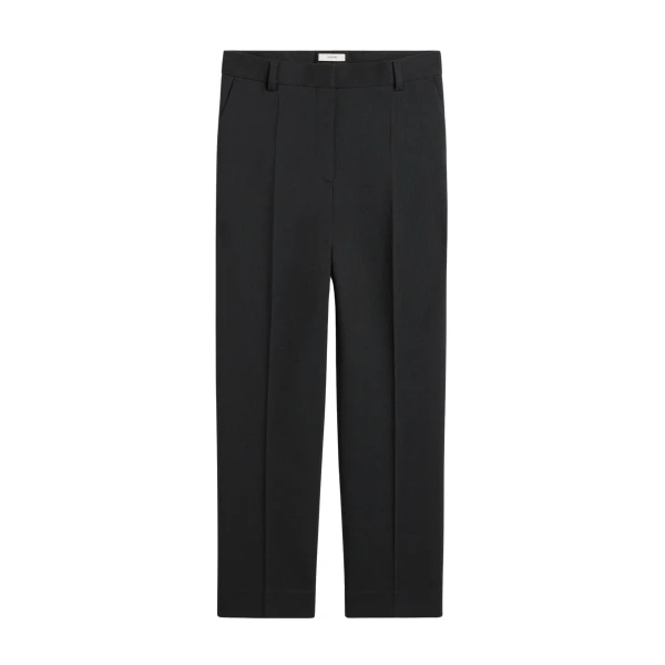 Totême Cropped Suit Trousers Washed Black - Pants - Scandinavian Minimalist Luxury at Coveti