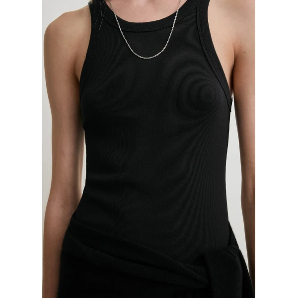 Totême Curved Rib Tank Dress Black - Dresses - Scandinavian Minimalist Luxury at Coveti