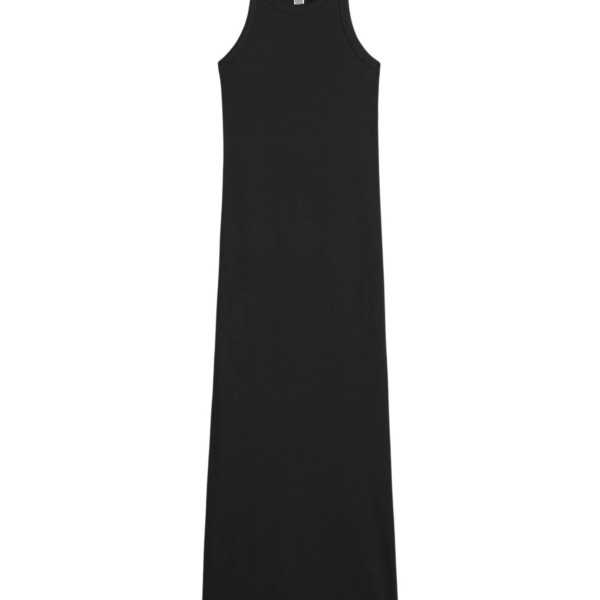 Totême Curved Rib Tank Dress Black - Dresses - Scandinavian Minimalist Luxury at Coveti