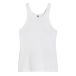 Totême Curved Rib Tank White - Tops - Scandinavian Minimalist Luxury at Coveti