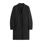 Totême Deep Pleat Coat Charcoal Melange - Coats - Scandinavian Minimalist Luxury at Coveti