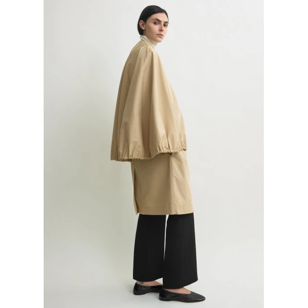 Totême Detachable Cape Coat Beige - Coats - Scandinavian Minimalist Luxury at Coveti