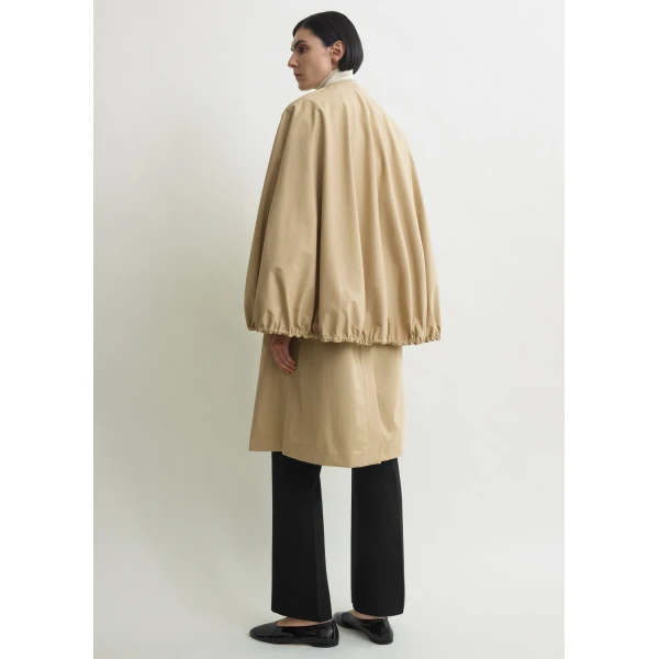 Totême Detachable Cape Coat Beige - Coats - Scandinavian Minimalist Luxury at Coveti