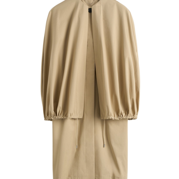 Totême Detachable Cape Coat Beige - Coats - Scandinavian Minimalist Luxury at Coveti