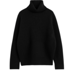 Totême Double-Knit Turtleneck Black - Knitwear - Scandinavian Minimalist Luxury at Coveti