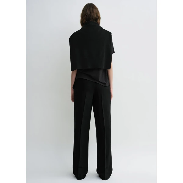Totême Double-Pleat Fluid Trousers Black - Pants - Scandinavian Minimalist Luxury at Coveti