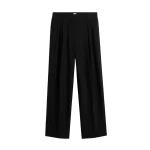 Totême Double-Pleat Fluid Trousers Black - Pants - Scandinavian Minimalist Luxury at Coveti